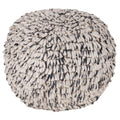 Navy And White Wool Swirled Texture Pouf