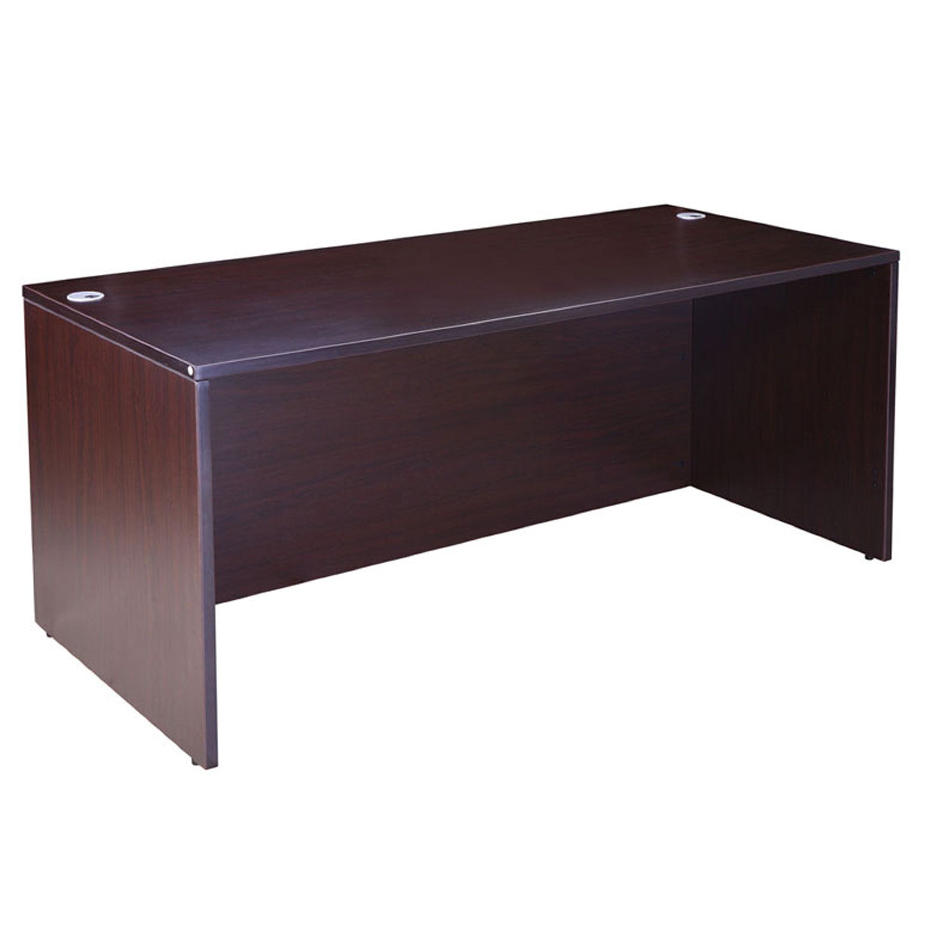 Nea Desk Shell 66 Inch Workstation Top Panel Legs Mocha Brown Wood