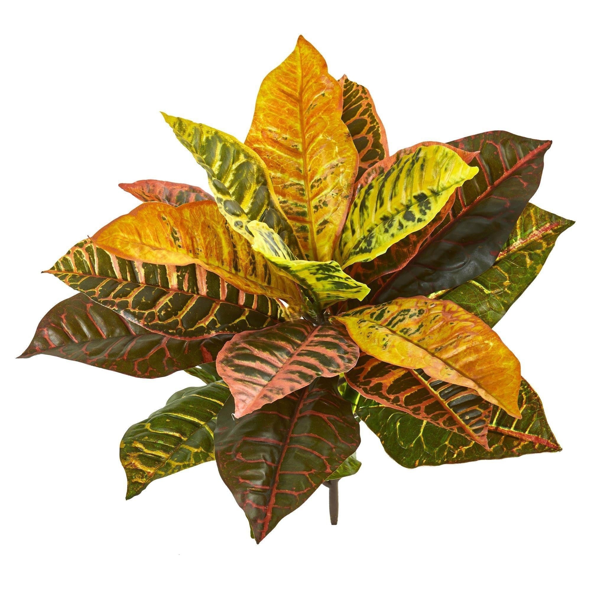 21 Garden Croton Artificial Plant Real Touch Set Of 4