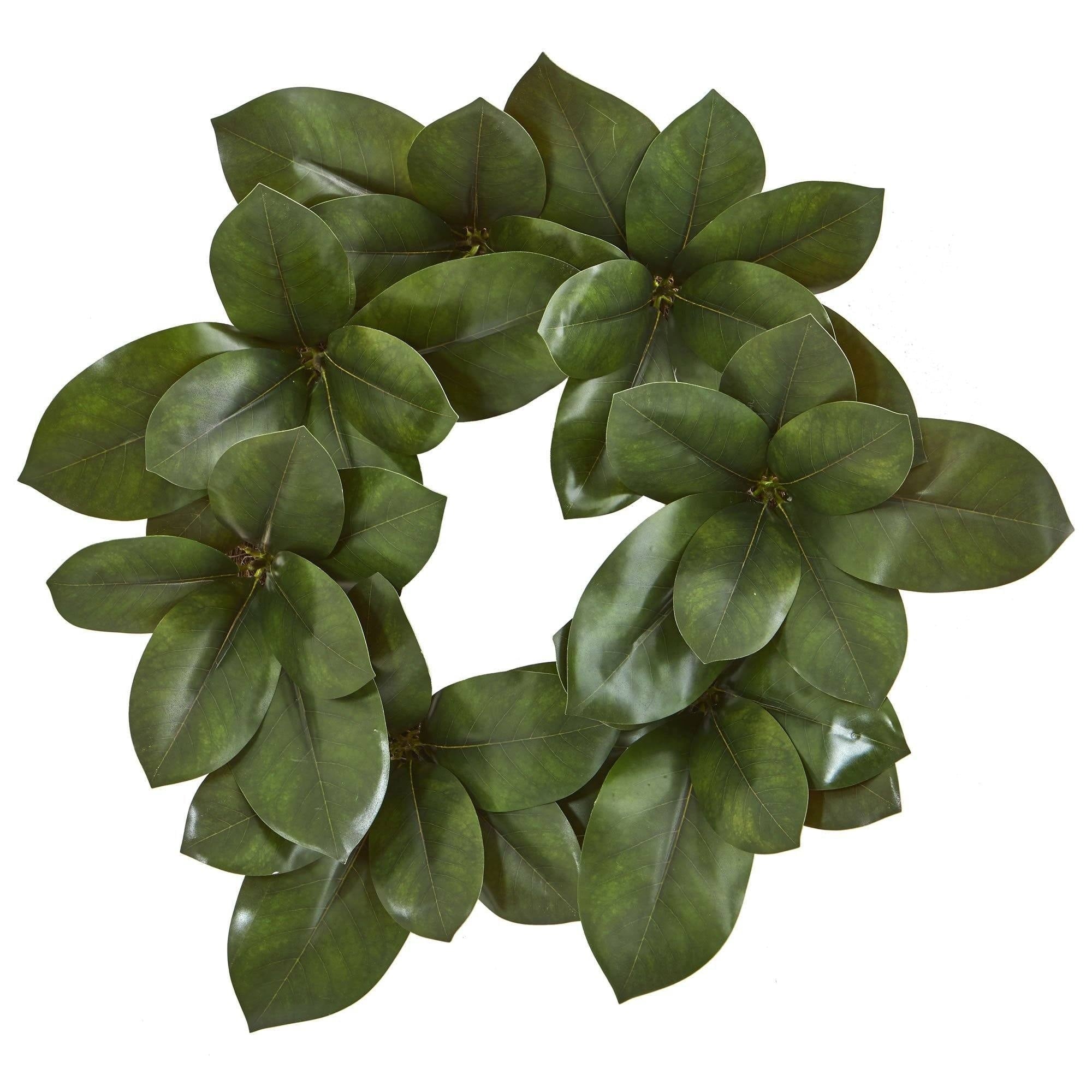 22 Magnolia Leaf Artificial Wreath
