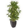 Nearly Natural Bamboo 5 Foot Real Touch Uv Resistant Indoor Outdoor Artificial Tree In Black Planter