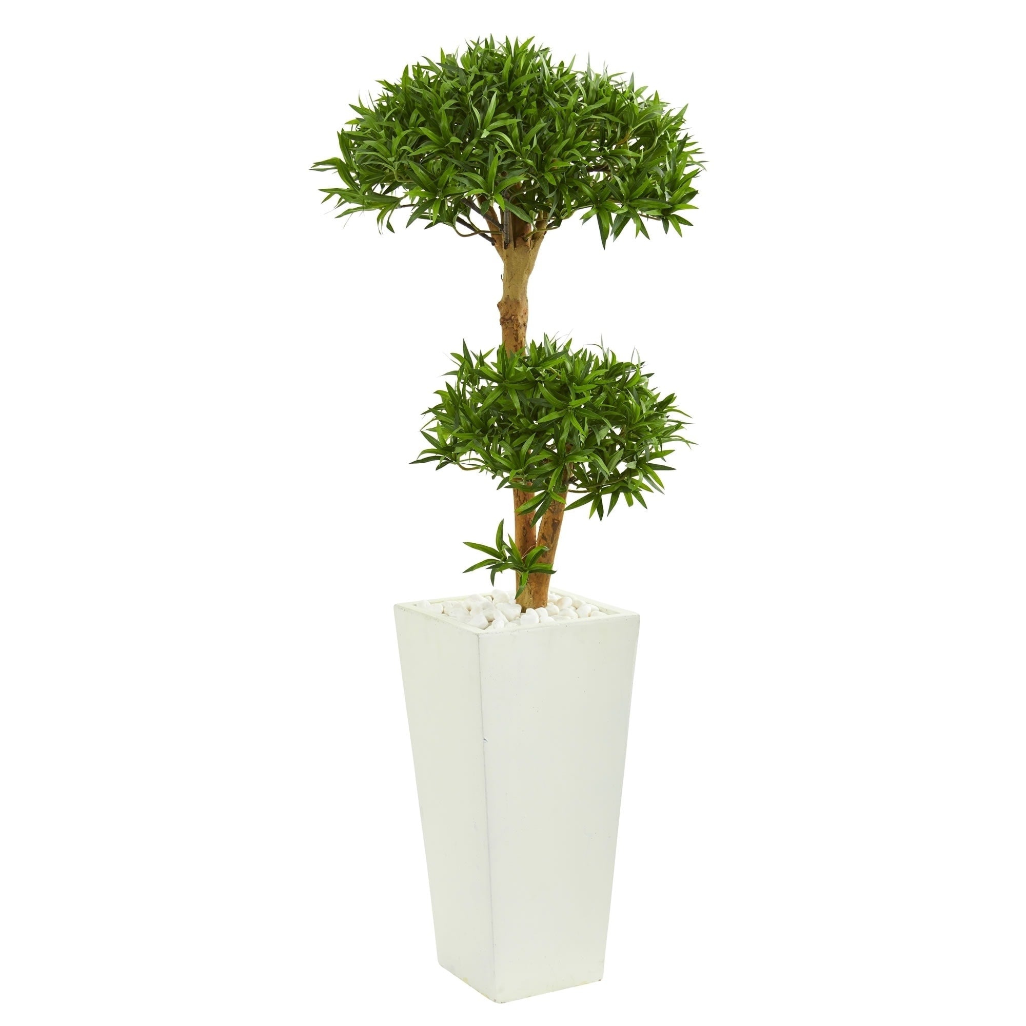Nearly Natural Bonsai Style Podocarpus 50 Inch Artificial Tree In Tower Planter