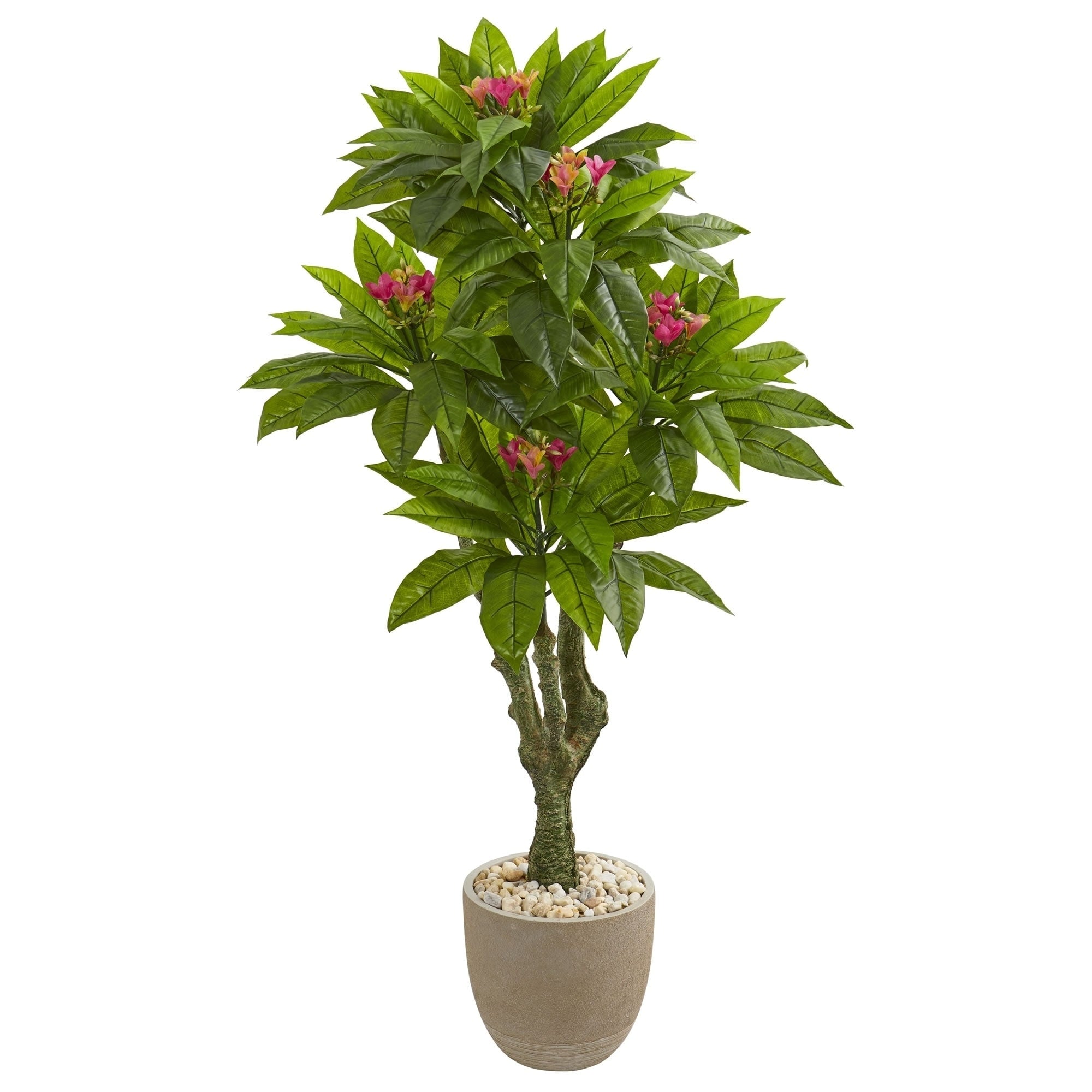 Nearly Natural Plumeria 5 Foot Uv Resistant Indoor Outdoor Artificial Tree In Decorative Planter