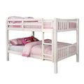 Nedy Full Over Full Bunk Bed With Attached Ladder White Solid Wood