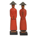 Neighborly Couple Wood Statuettes Pair
