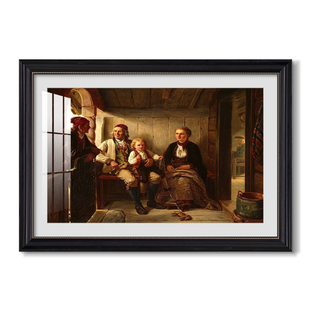 Neighbors 1855 Adolph Tidemand Custom Framed Print