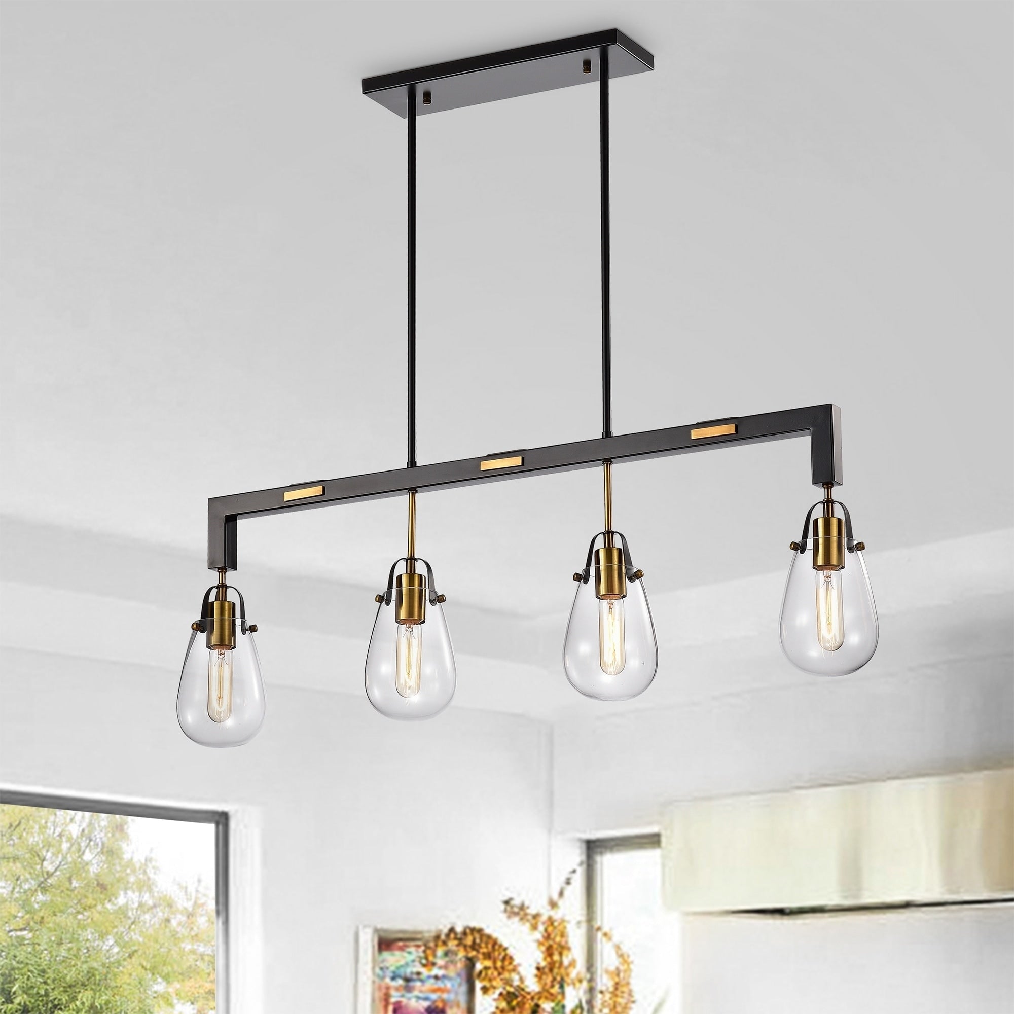Nekane Matte Black Bronze 4 Light Chandelier