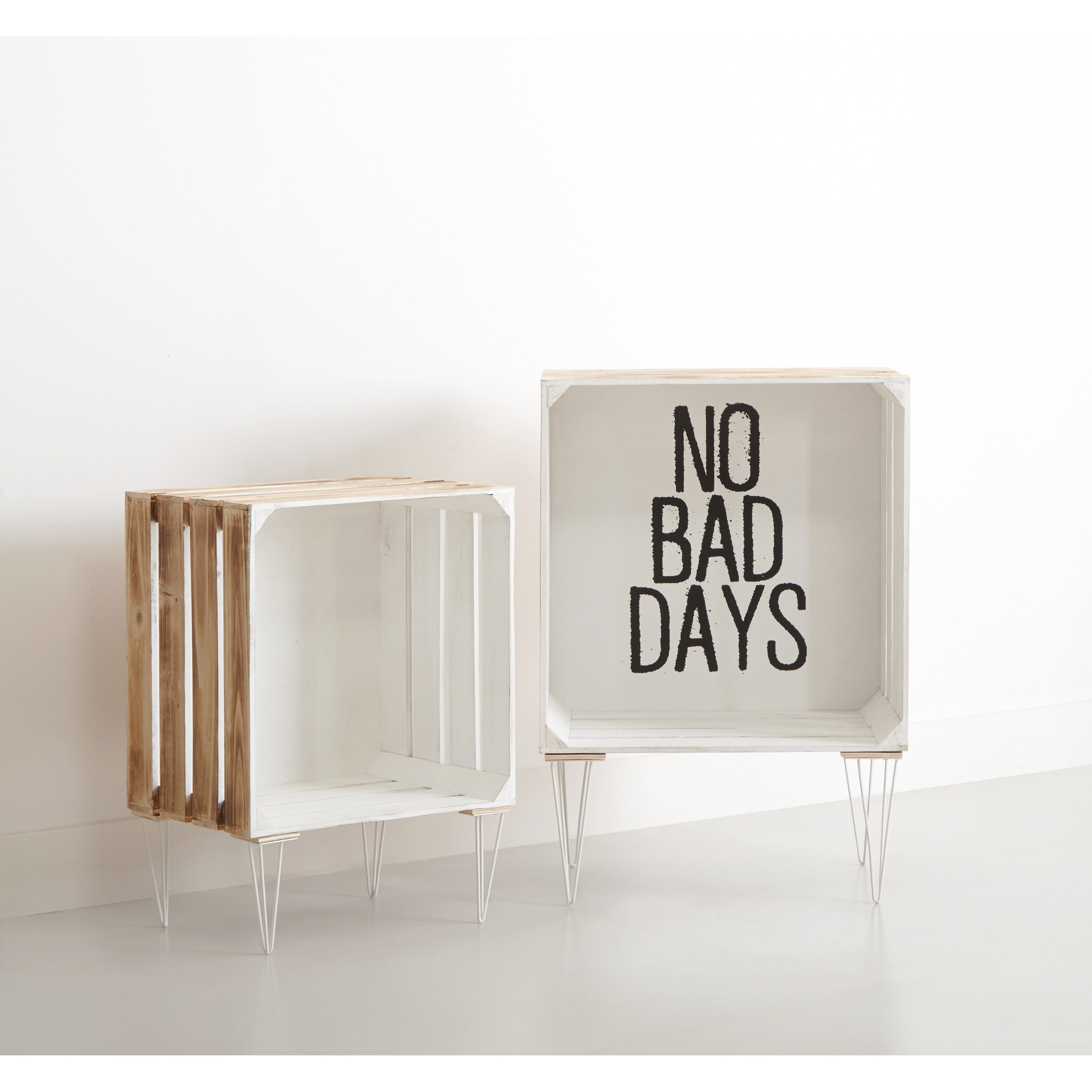 Nested Wooden Storage Crates Set Of 2