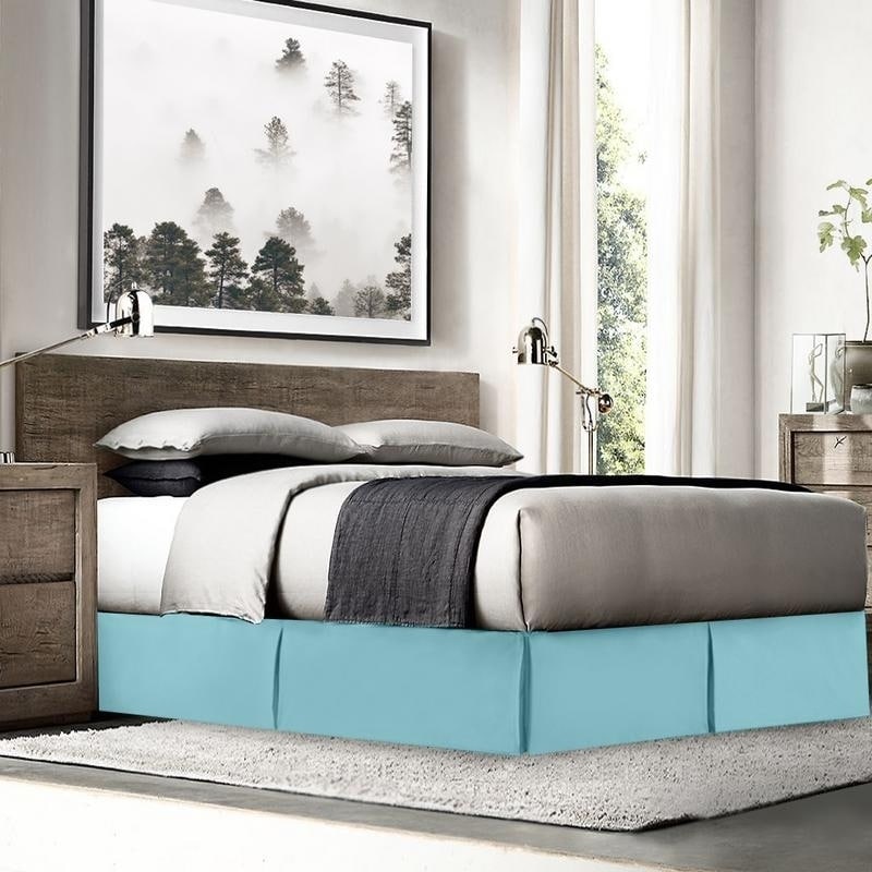 Nestl Bedding Luxury Pleated Queen Size Bed Skirt 14 Drop