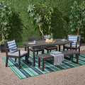 Nestor Outdoor 6 Seater Acacia Wood Dining Set With Bench By Christopher Knight Home