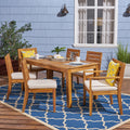 Nestor Outdoor 6 Seater Acacia Wood Expandable Dining Set By Christopher Knight Home