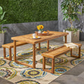 Nestor Outdoor Acacia Wood Picnic Set By Christopher Knight Home