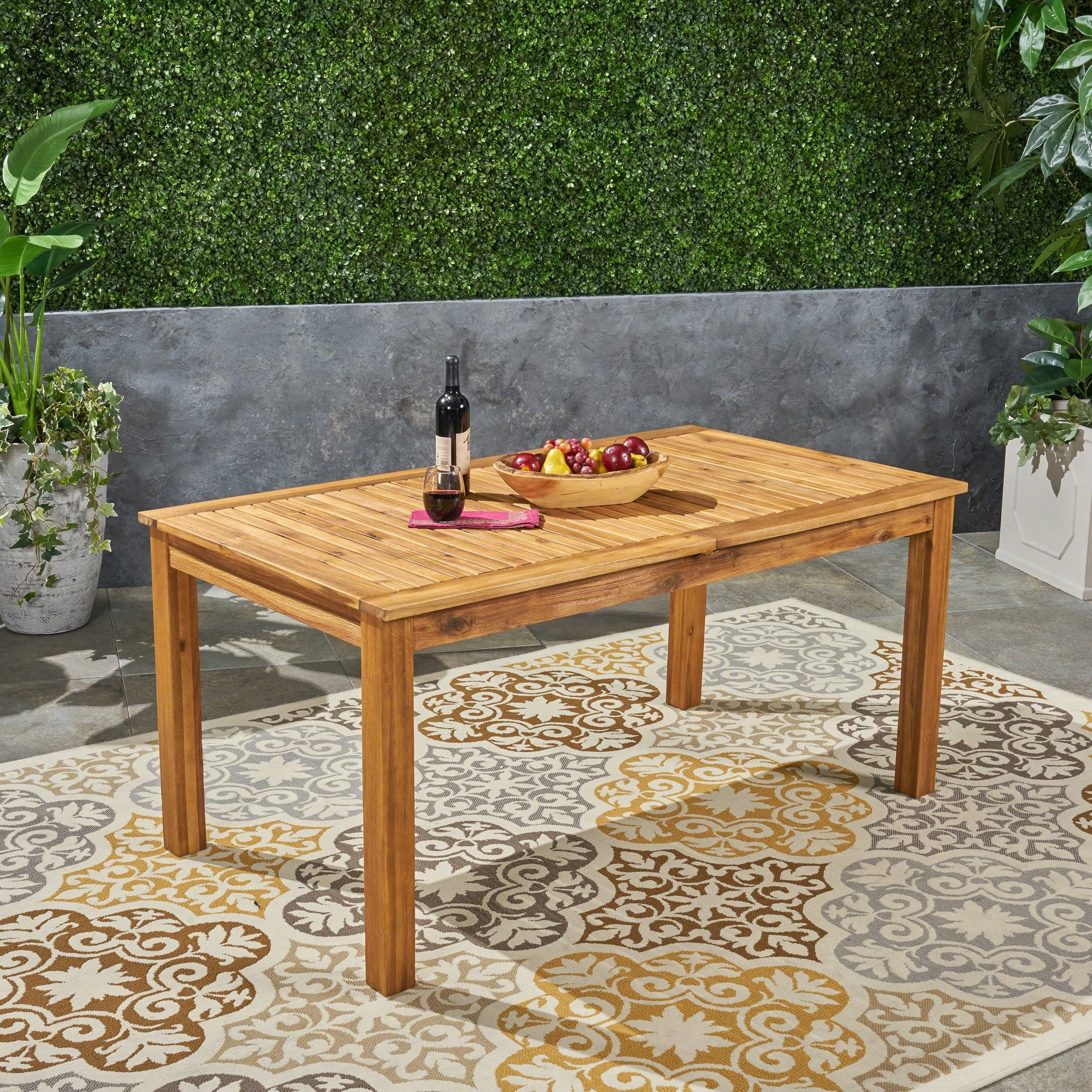 Nestor Outdoor Expandable Acacia Wood Dining Table By Christopher Knight Home