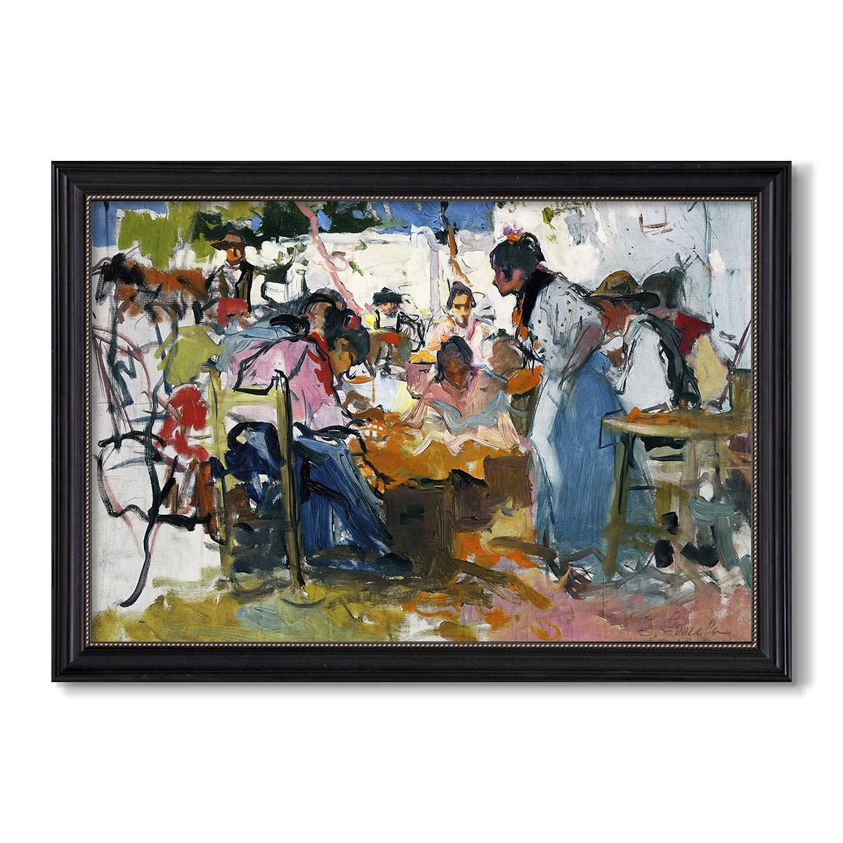 Net Menders In Valencia 1909 Joaquin Sorolla Custom Framed Canvas