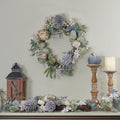 Neutral Colored Pumpkin And Pine Cones Fall Harvest Wreath 18 Inch Unlit