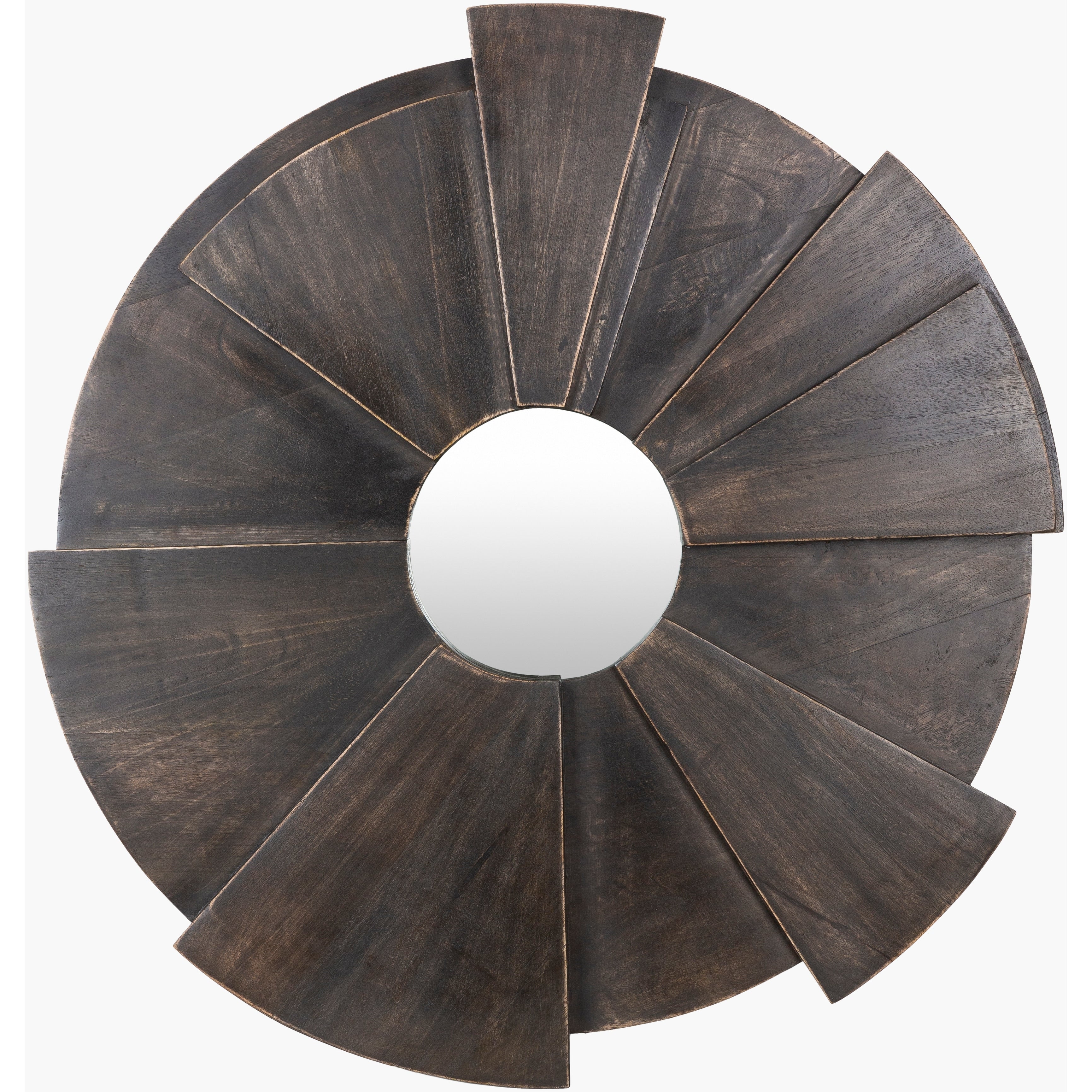 Neville Dimensional Solid Wood 32 Inch Round Mirror 32 H X 32 W