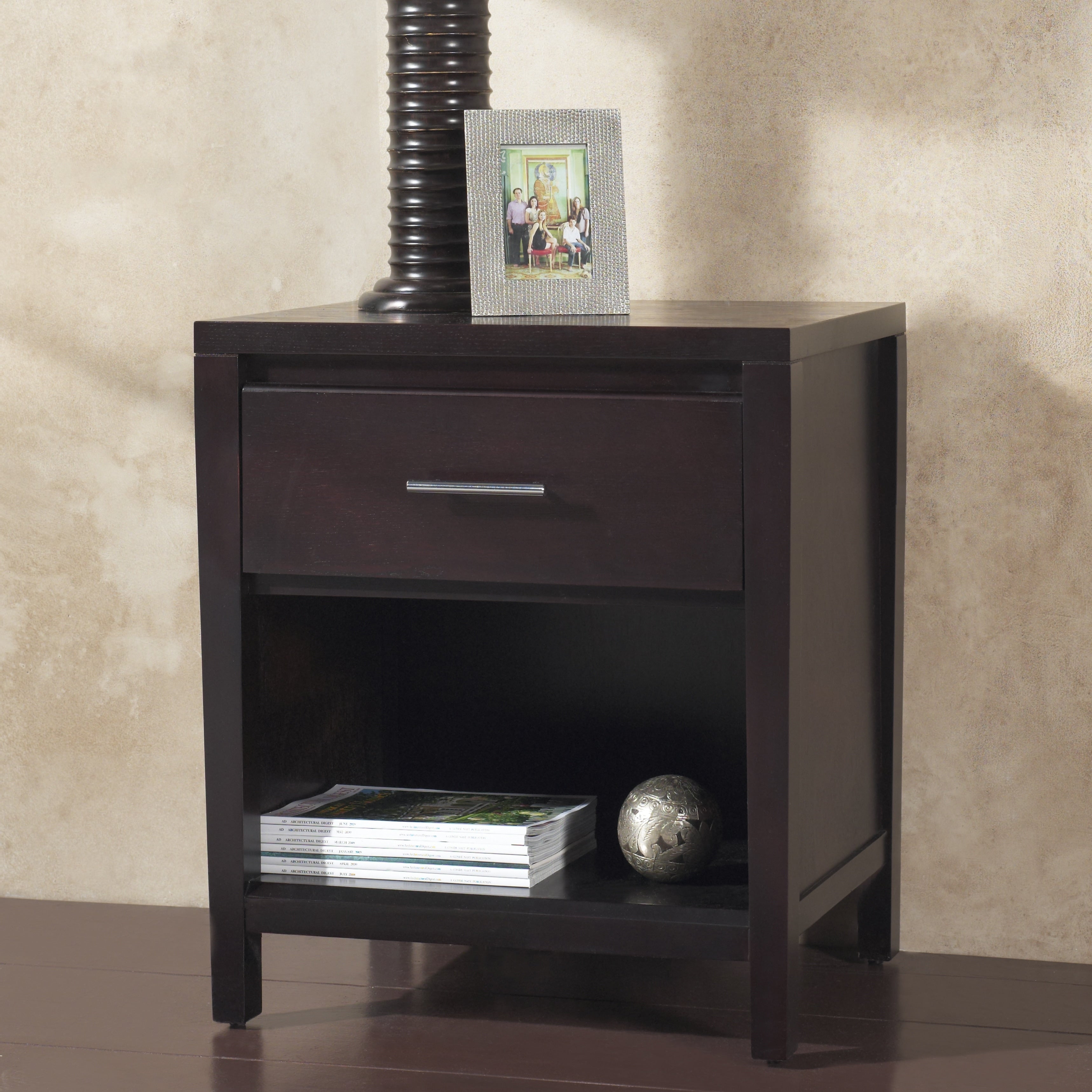 Nevis One Drawer Nightstand In Espresso