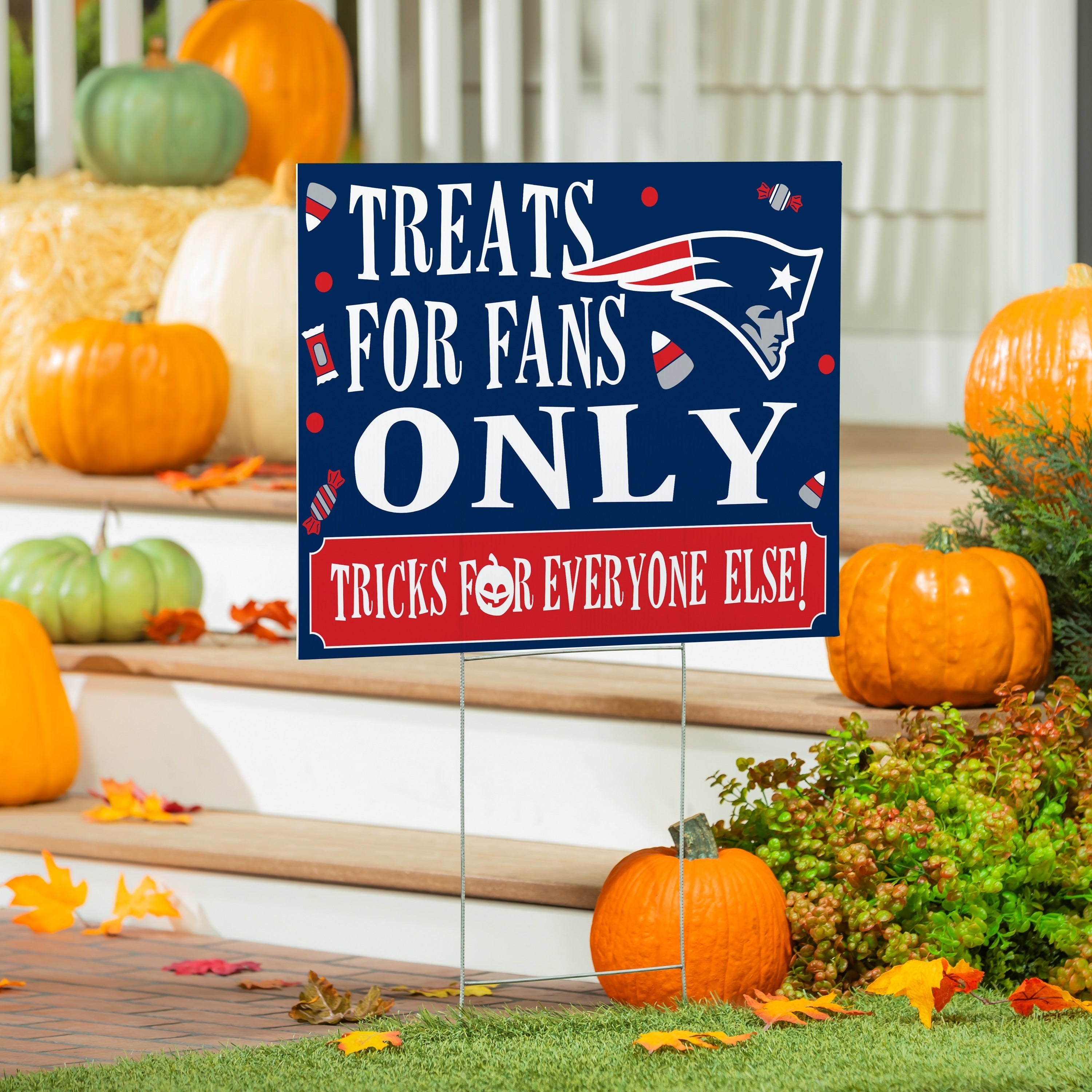 New England Patriots Yard Sign Halloween Treats For Fans