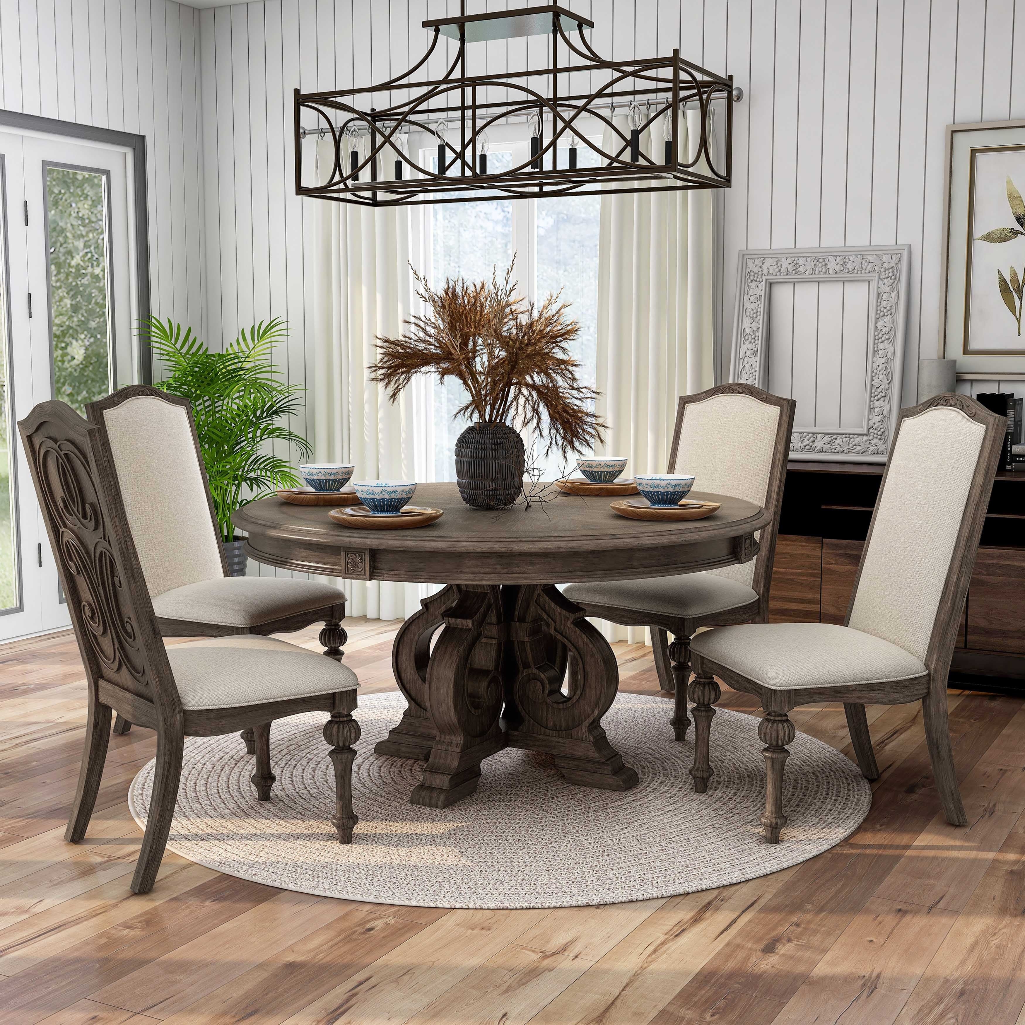 The Gray Barn New Lands Rustic Brown Solid Wood Round Dining Set