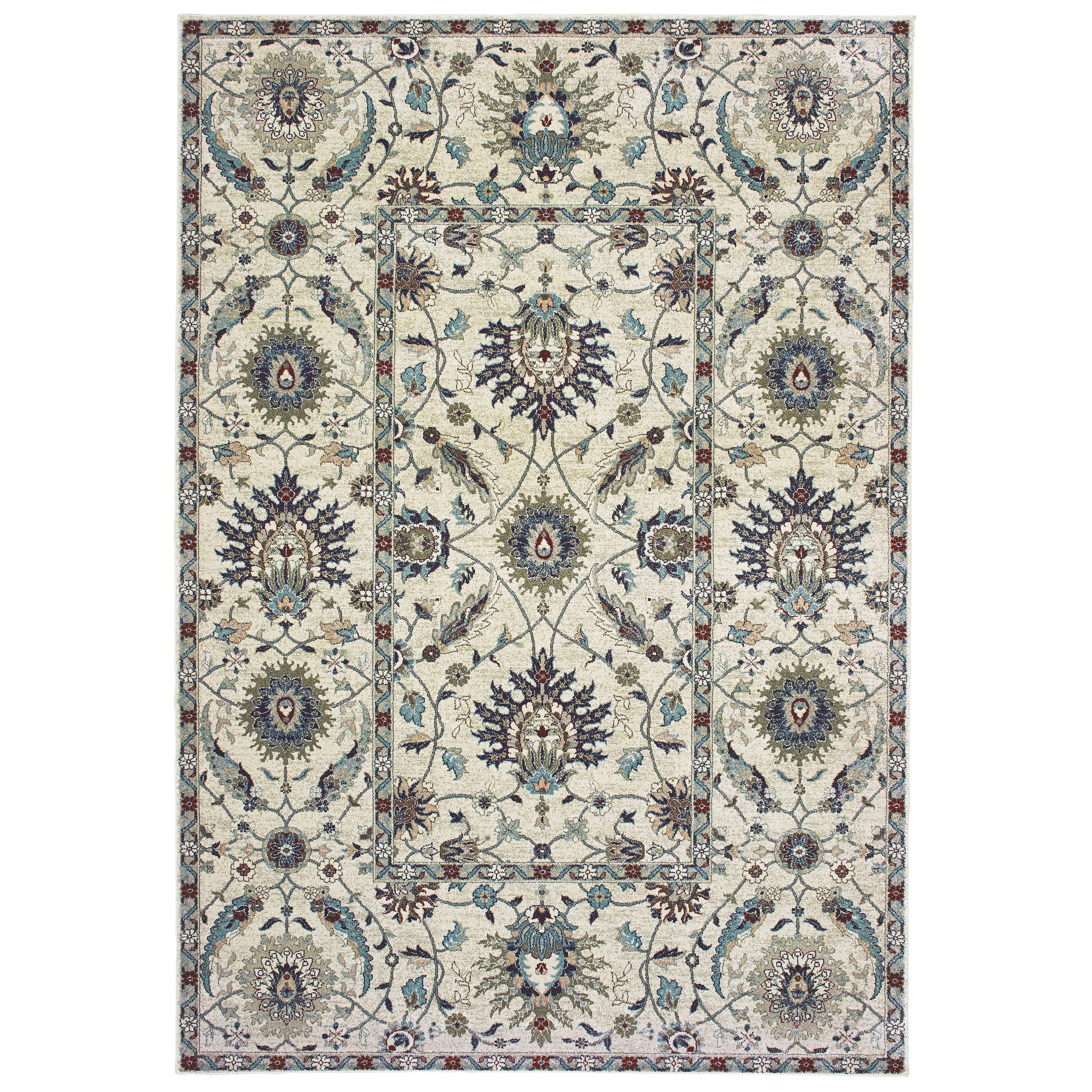 New Traditions Floral Dense Pile Area Rug 53 X 76