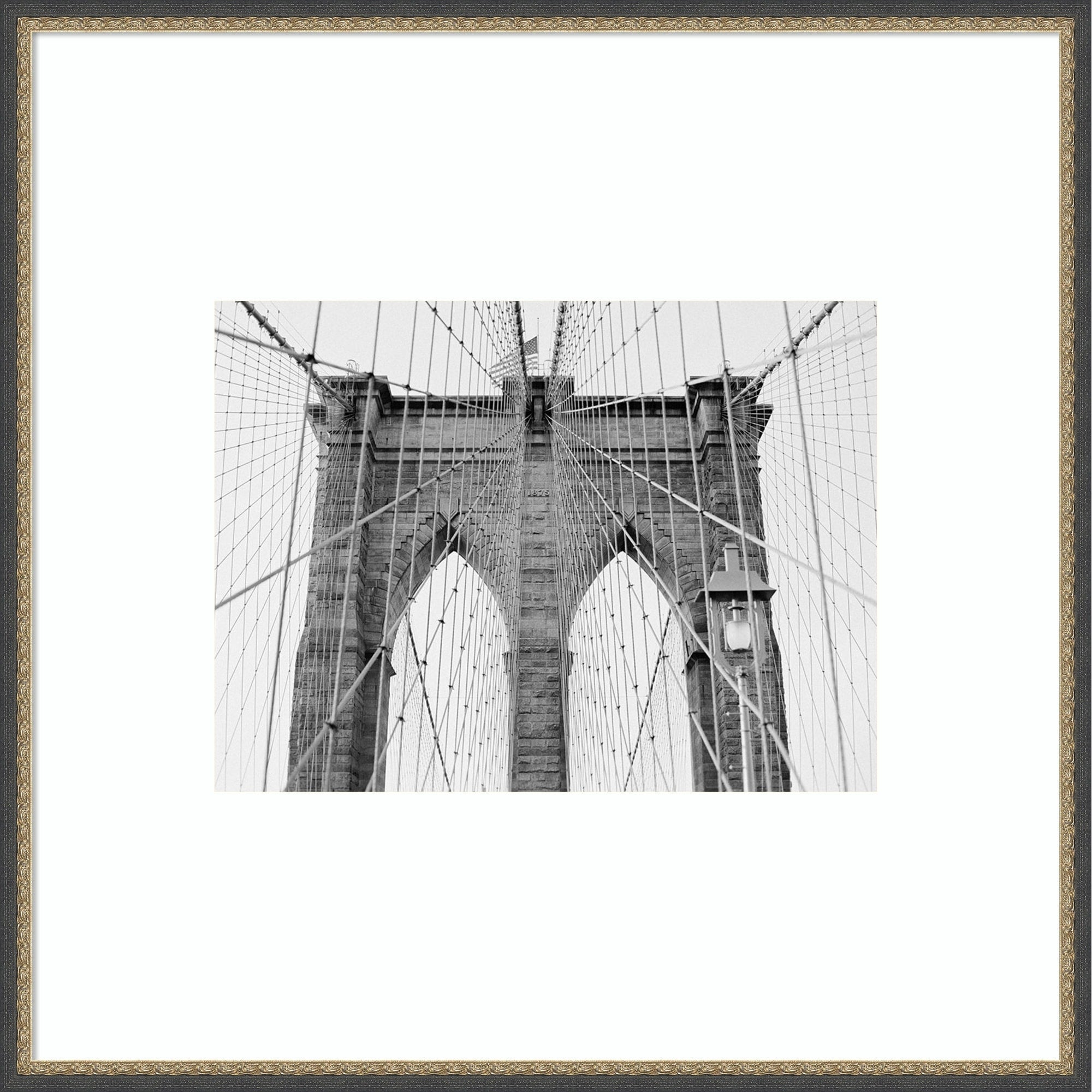 New York Bridge By Justine Milton Wood Framed Wall Art Print