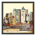 Empire Art New York City Skyline Hand Made Signed Art Collage By Ead Artists Co Op Under Tempered Glass In Black Frame