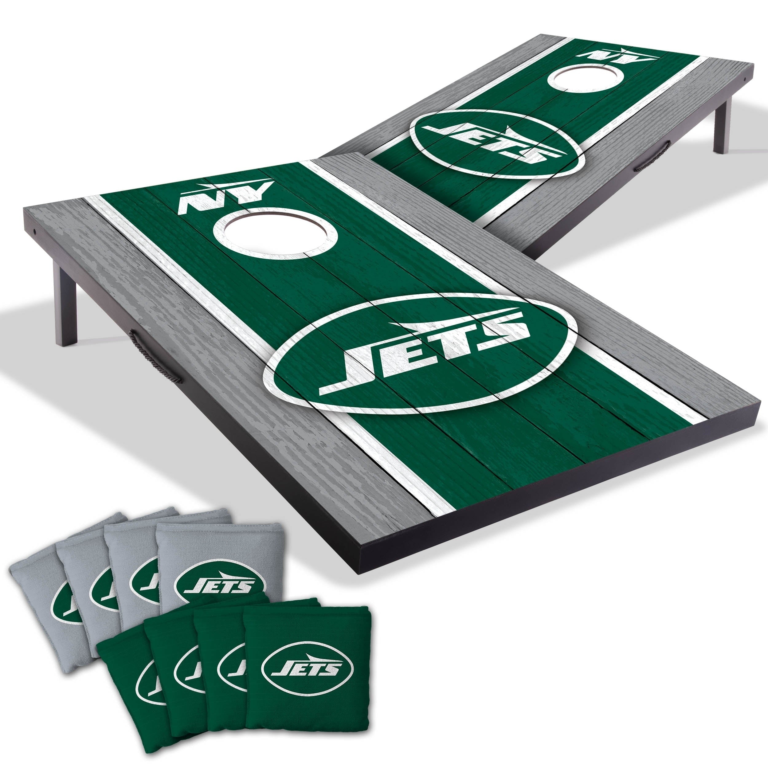 New York Jets Nfl Compact 2X3 Tailgate Cornhole Board Set