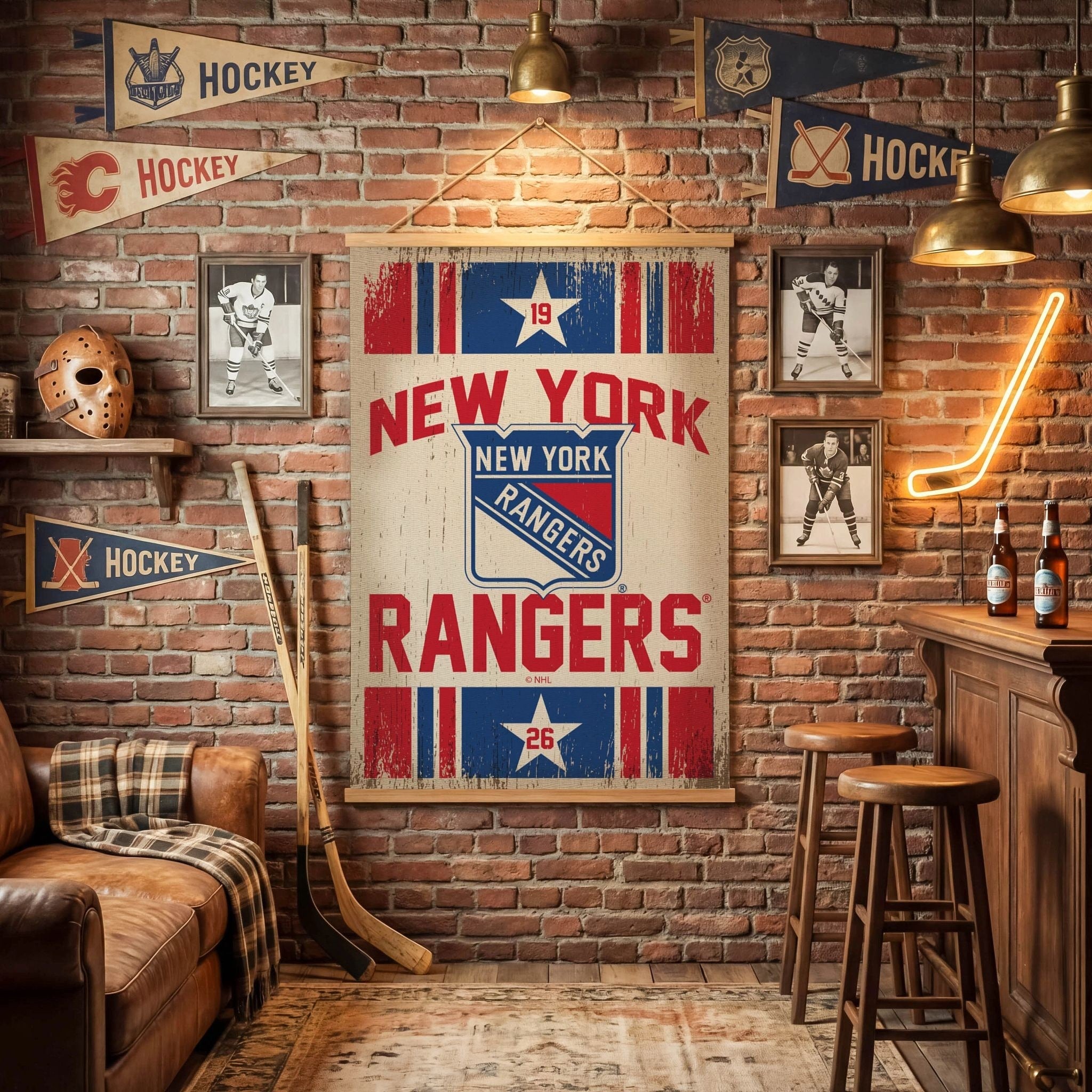 New York Rangers Canvas Wall Tapestry