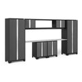 Newage Products Bold Series 3.0 Grey 9 Piece Cabinet Set With 48 Integrated Display Shelf