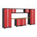 Newage Products Bold Series 3.0 Red 9 Piece Cabinet Set With 48 Integrated Display Shelf