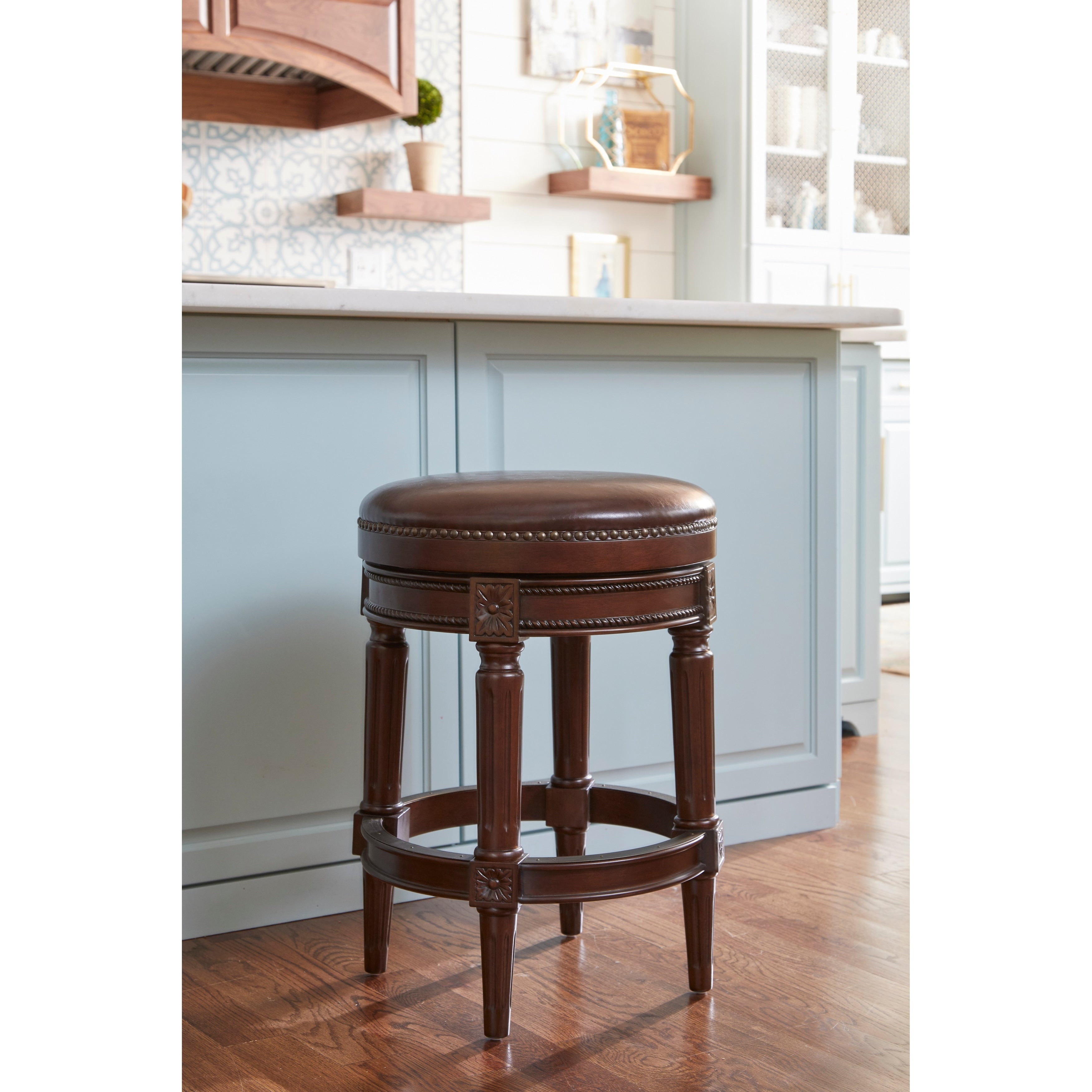 Newridge Home Backless Chapman Counter Height Stool Distressed Walnut Counter Height