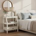 Newland Antique White Storage Nightstand
