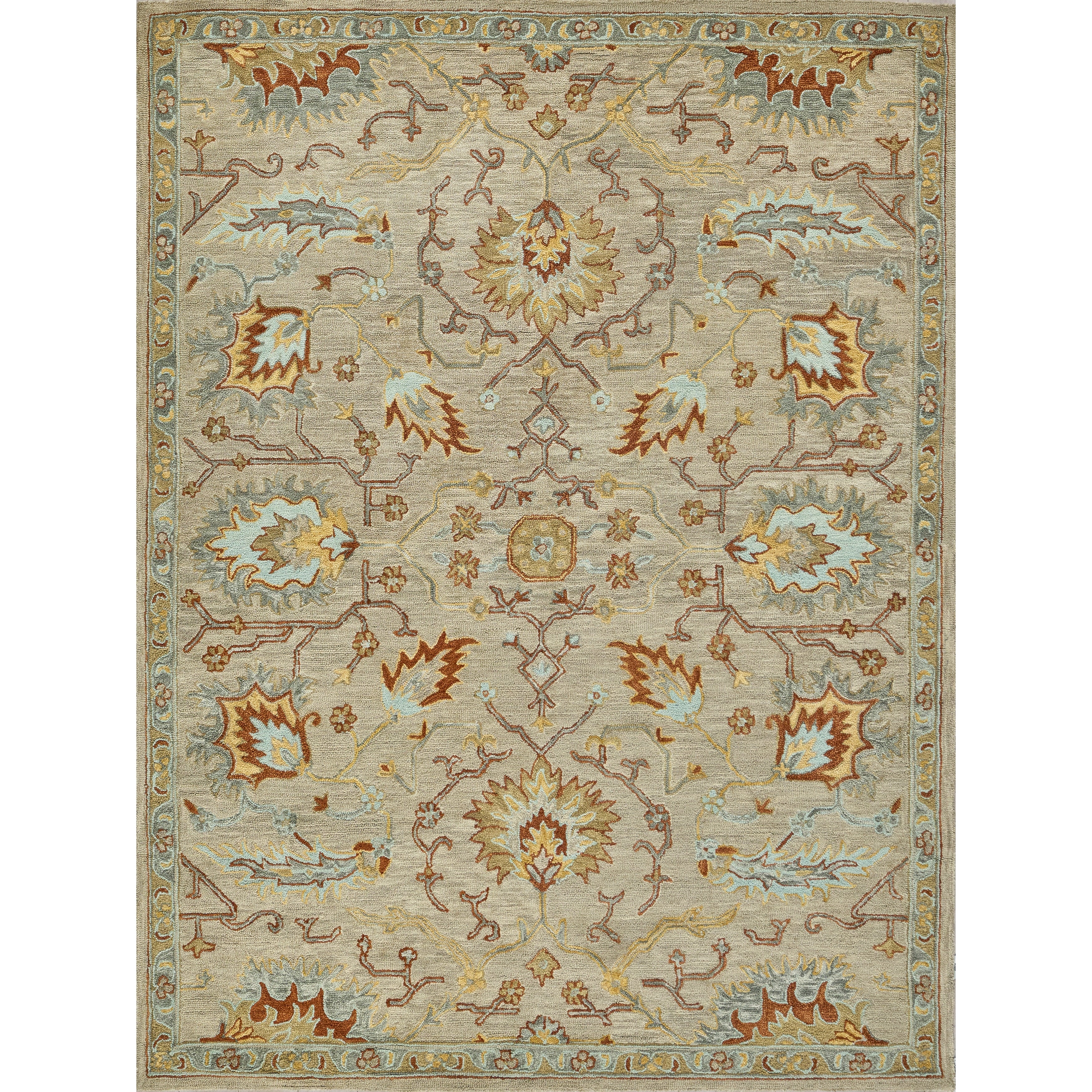 Newport Hand Tufted New Zealand Wool Beige Brown Area Rug