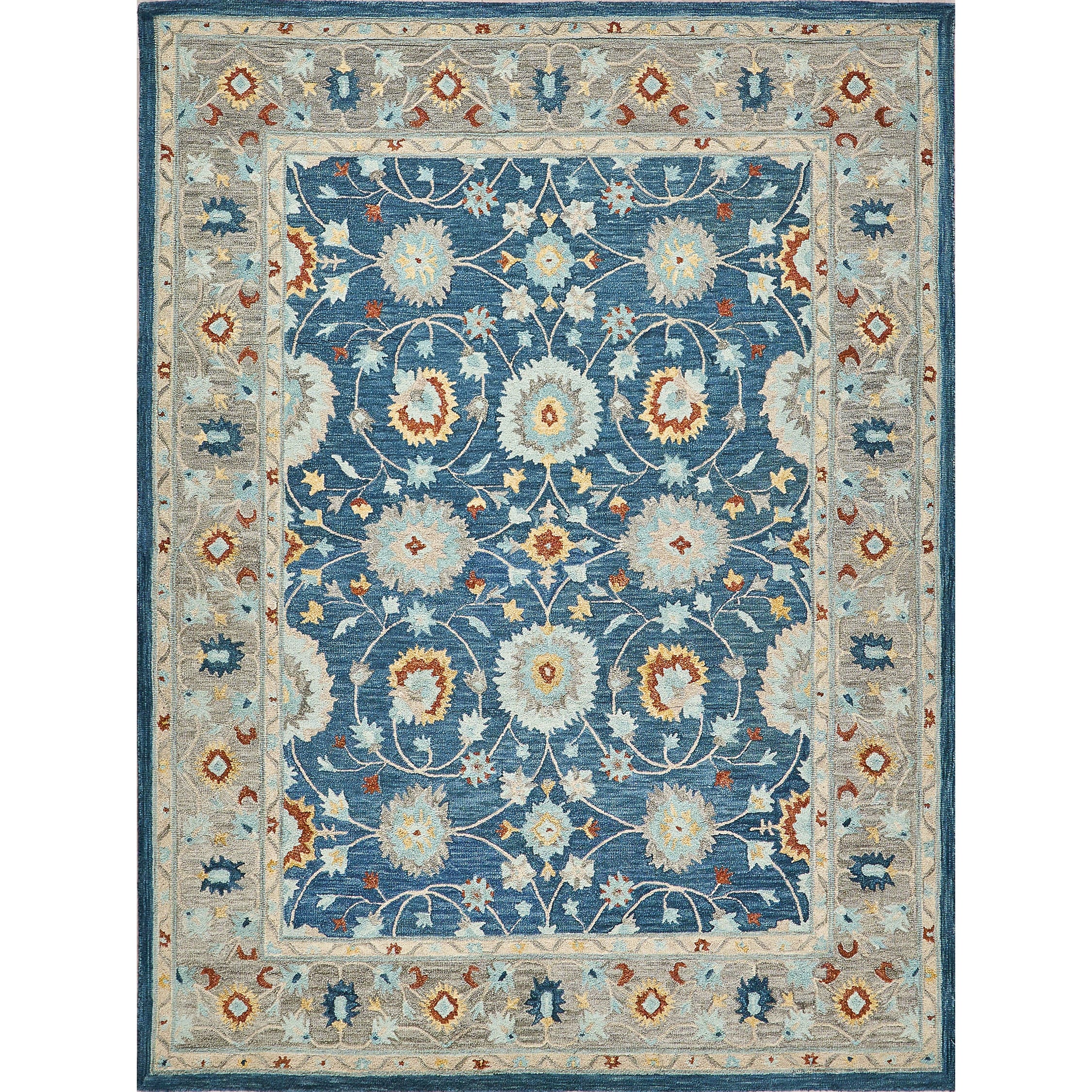 Newport Hand Tufted New Zealand Wool Blue Gray Area Rug