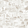 Newspaper Wallpaper Novelty In Beige