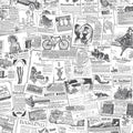 Newspaper Wallpaper Novelty In Black White