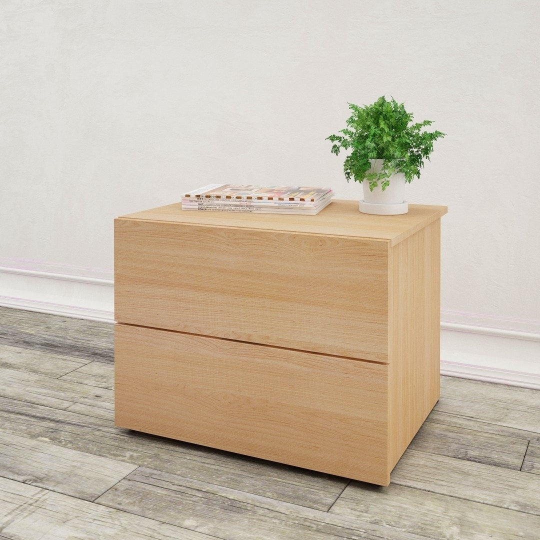 Nexera Nordik 2 Drawer Nightstand Natural Maple