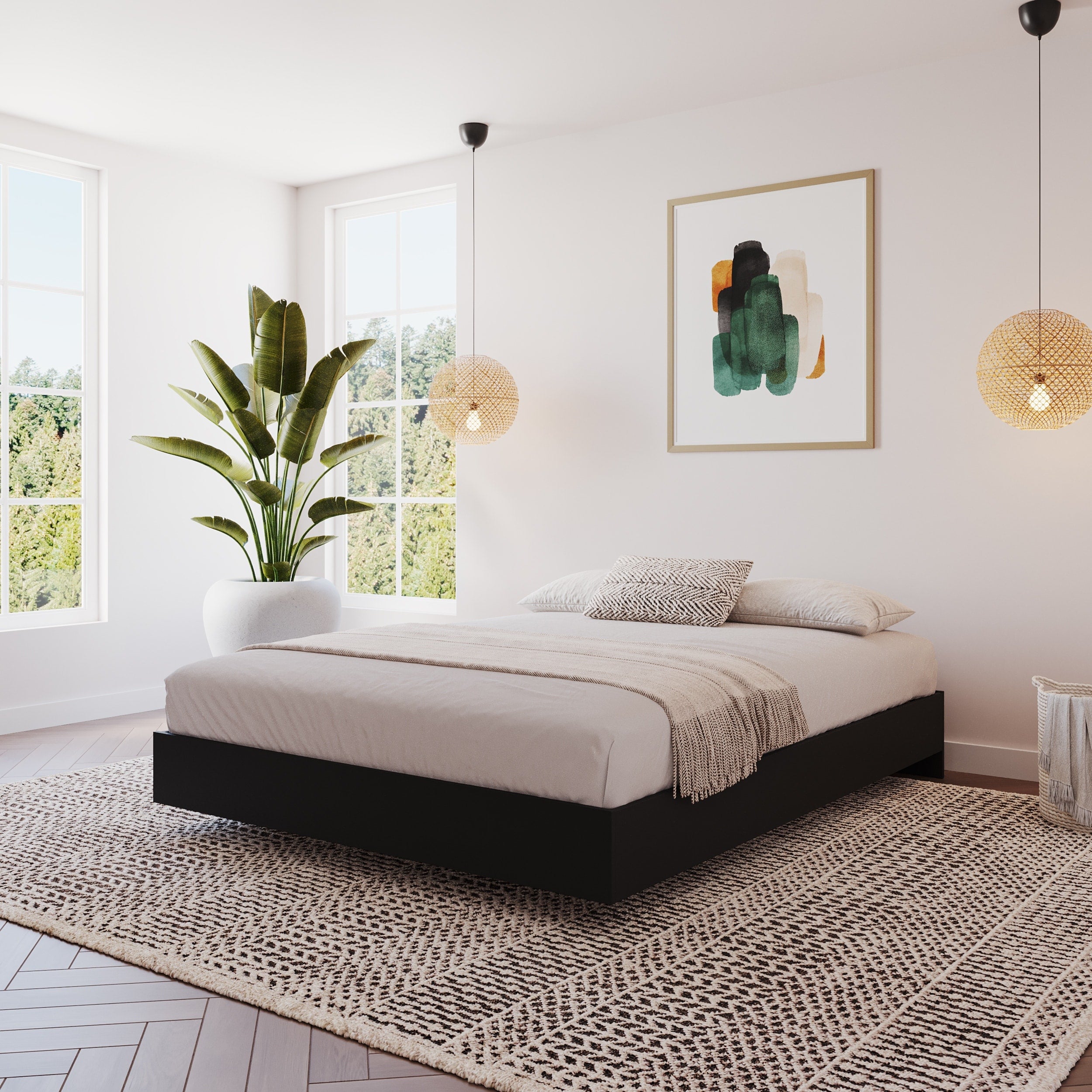Nexera Corbo Platform Bed Black