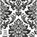 Nextwall Black Damask Peel And Stick Removable Wallpaper 20.5 In. W X 18 Ft. L