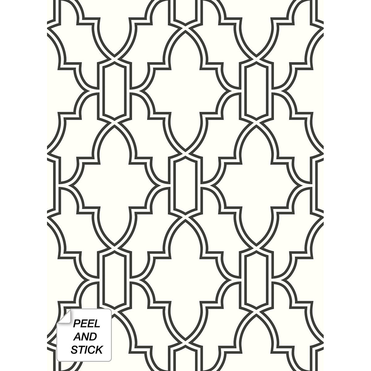 Nextwall Black And White Tile Trellis Peel And Stick Removable Wallpaper 20.5 In. W X 18 Ft. L