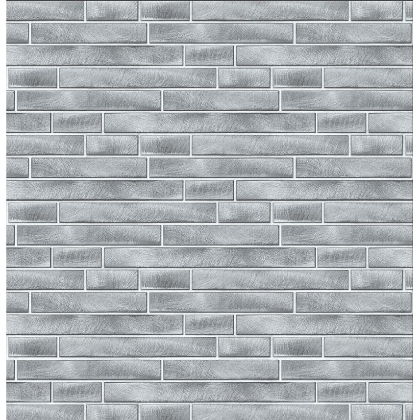 Nextwall Brushed Metal Tile Peel And Stick Removable Wallpaper