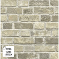 Nextwall Distressed Neutral Brick Peel And Stick Removable Wallpaper 20.5 In. W X 18 Ft. L