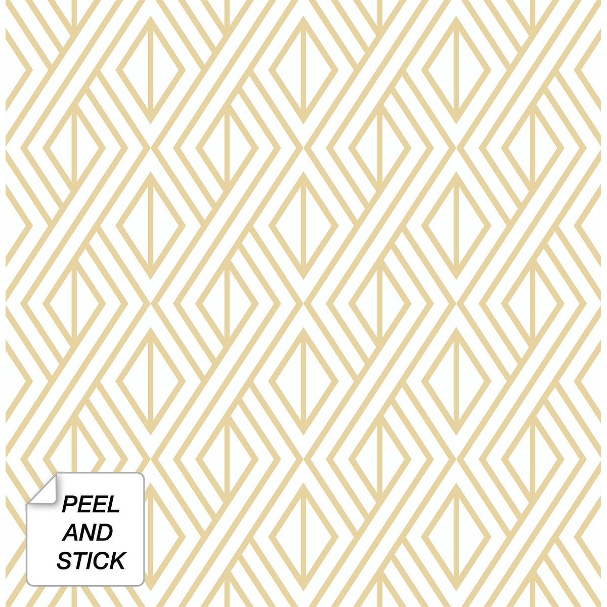 Nextwall Gold Diamond Geometric Peel And Stick Removable Wallpaper 20.5 In. W X 18 Ft. L