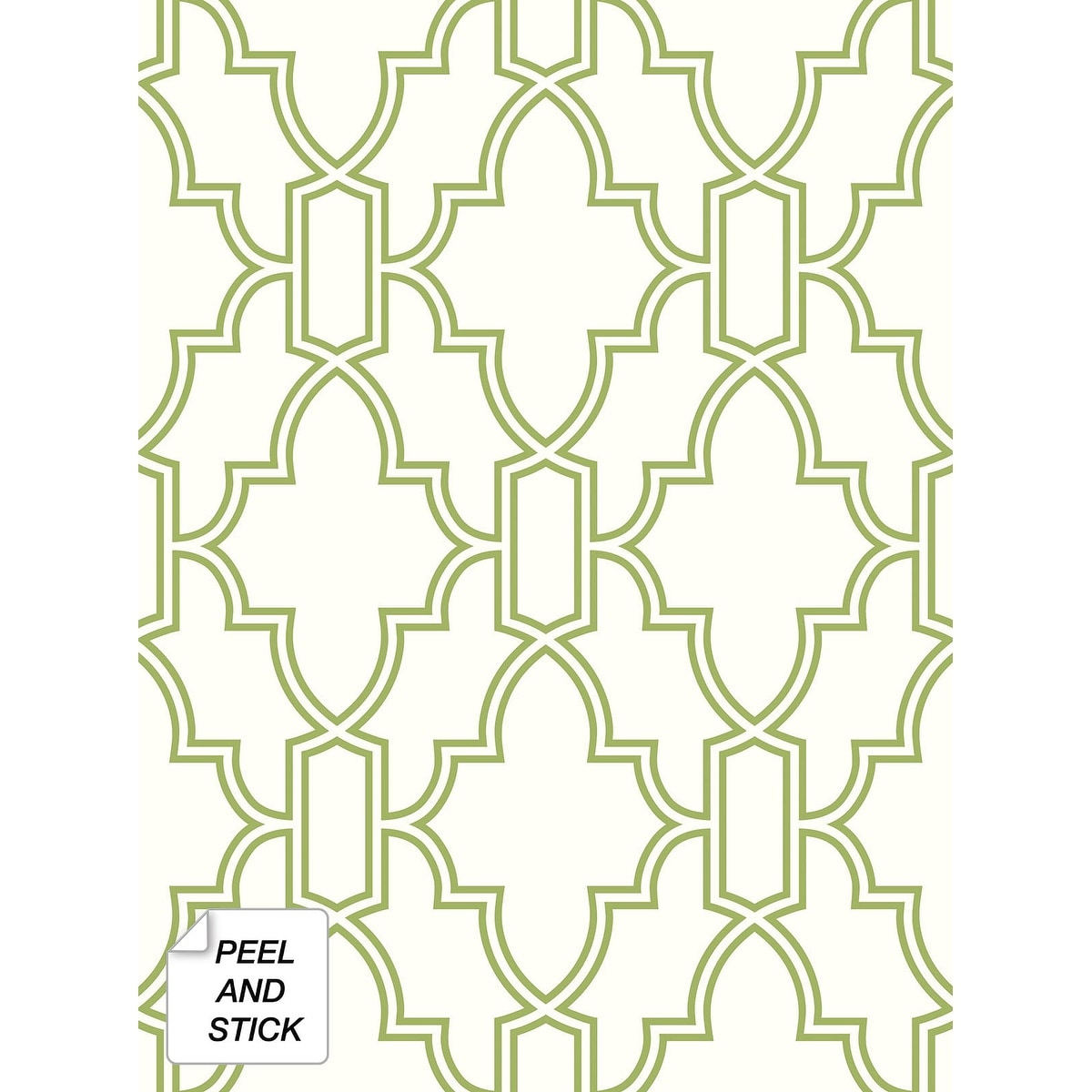 Nextwall Green And White Tile Trellis Peel And Stick Wallpaper 20.5 In. W X 18 Ft. L