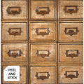 Nextwall Library Card Catalog Peel And Stick Wallpaper 20.5 In. W X 18 Ft. L
