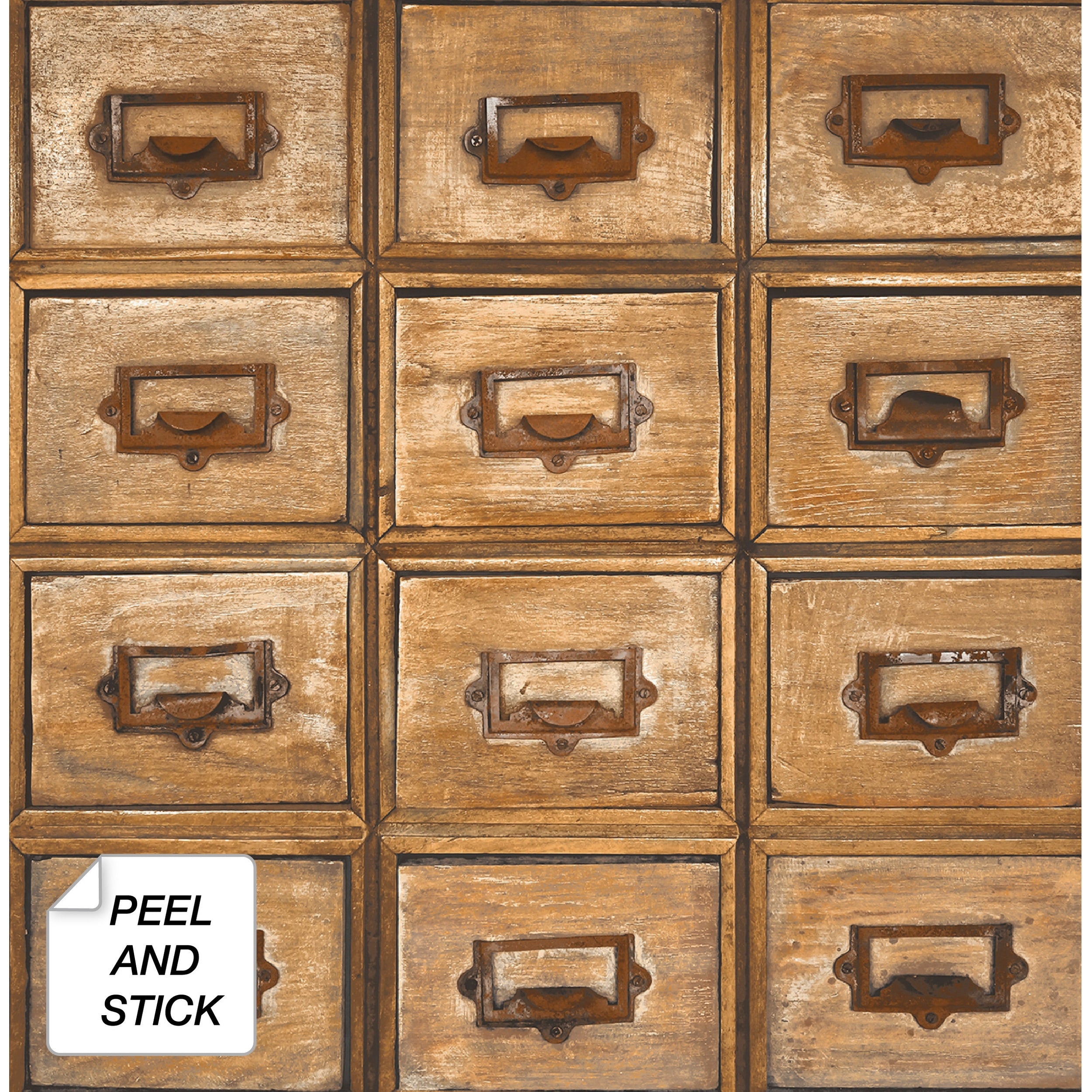 Nextwall Library Card Catalog Peel And Stick Wallpaper 20.5 In. W X 18 Ft. L