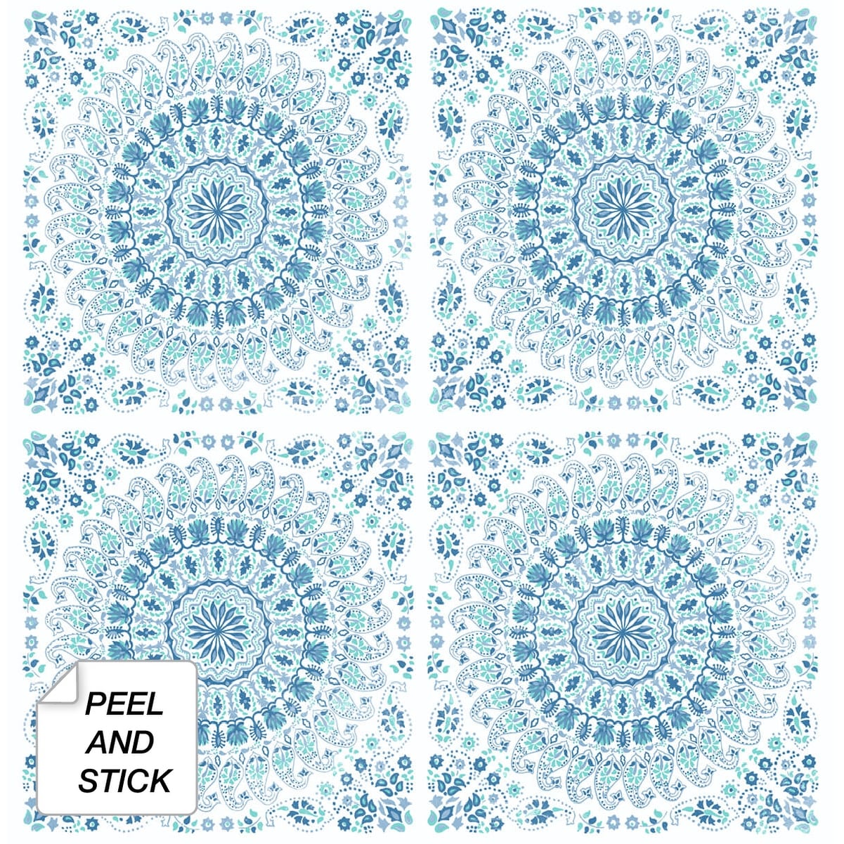 Nextwall Mandala Bohemian Peel And Stick Removable Wallpaper 20.5 In. W X 18 Ft. L
