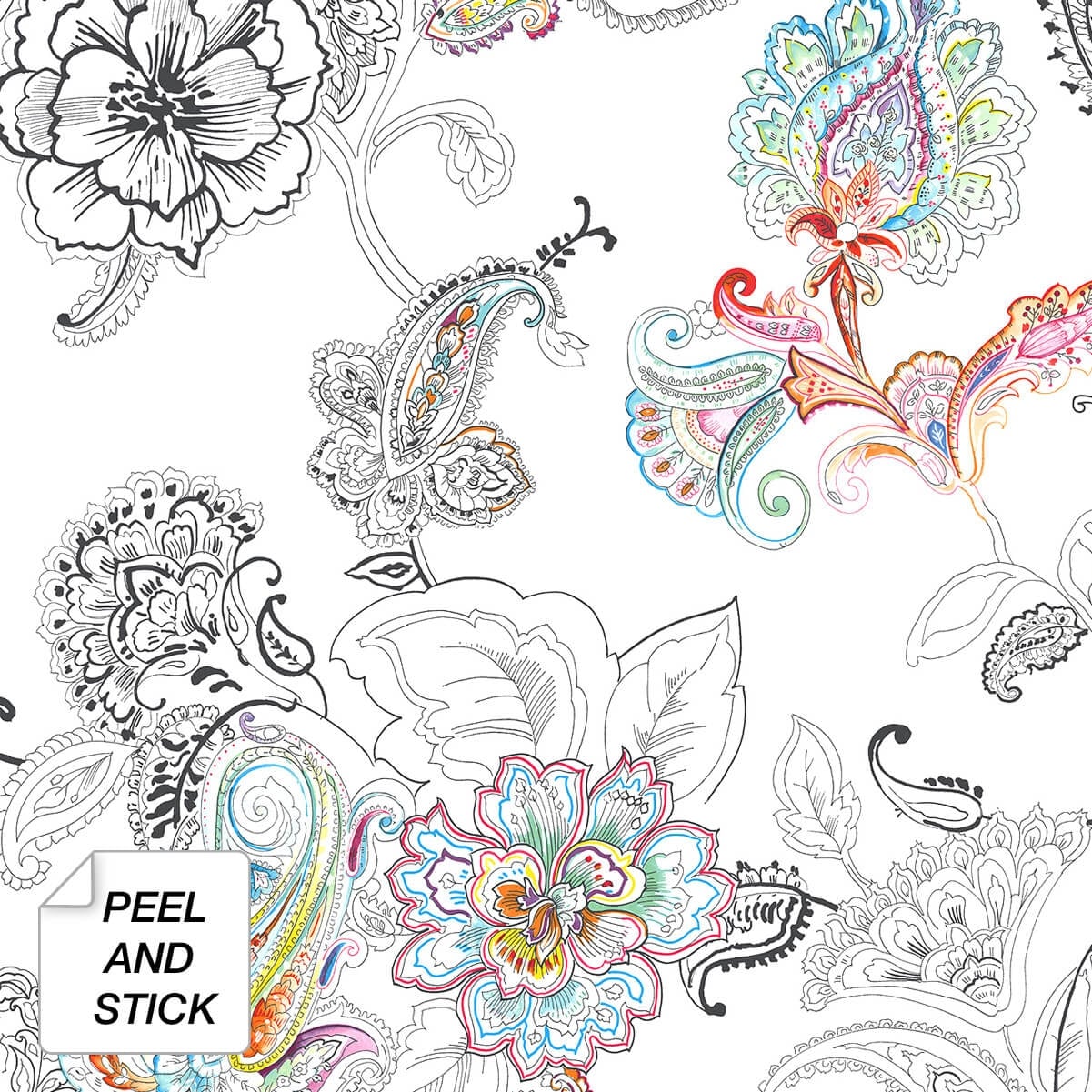 Nextwall Paisley Floral Peel And Stick Removable Wallpaper 20.5 In. W X 18 Ft. L