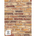 Nextwall Red Faux Rustic Brick Peel And Stick Removable Wallpaper 20.5 In. W X 18 Ft. L