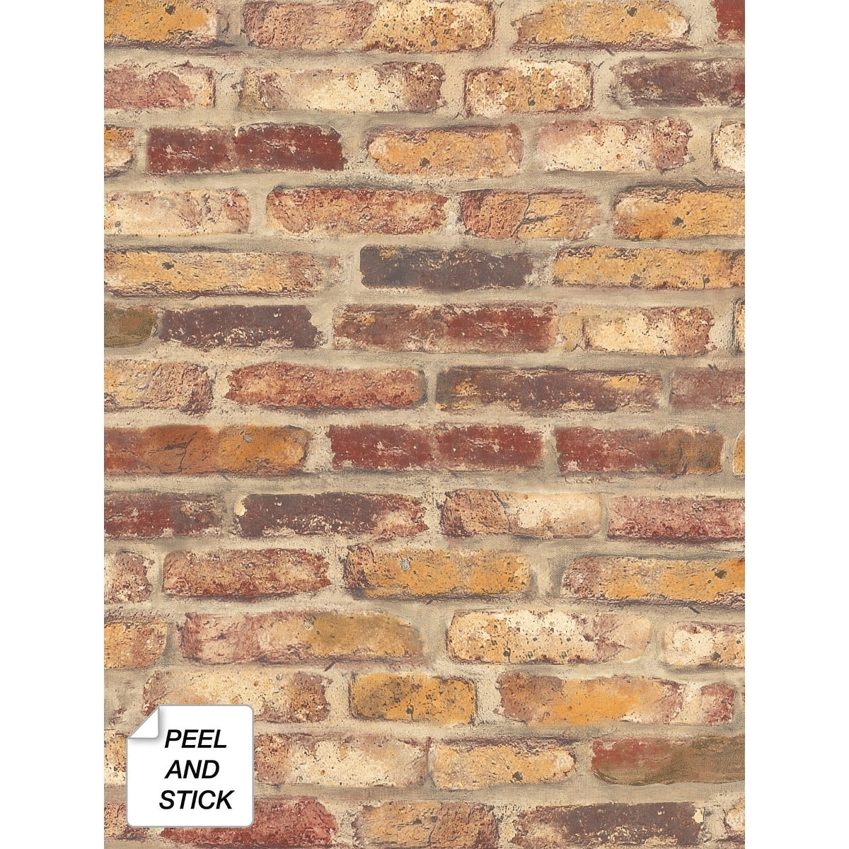 Nextwall Red Faux Rustic Brick Peel And Stick Removable Wallpaper 20.5 In. W X 18 Ft. L